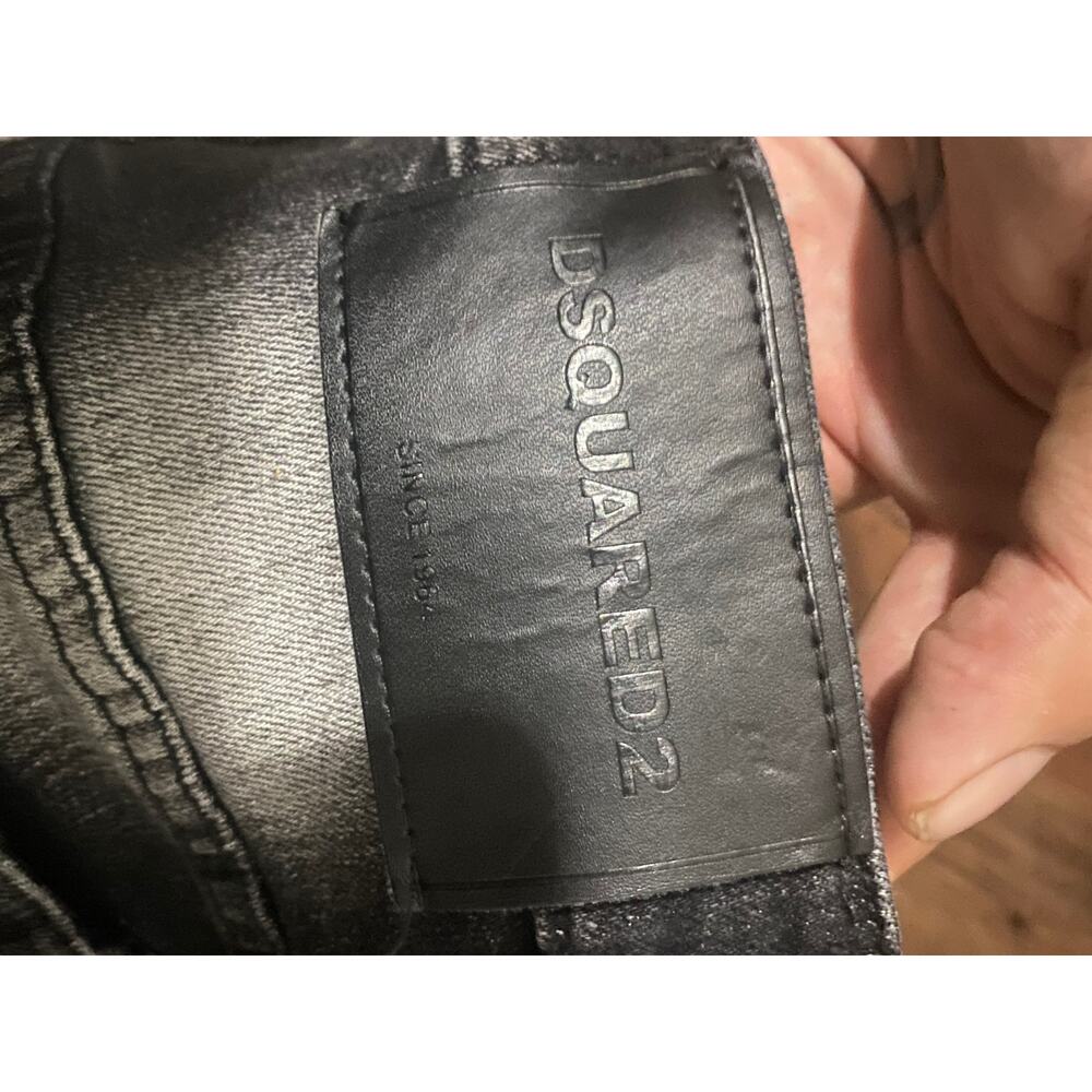 Dsquared 2 Black with White Fade Paint Skinny Jeans - Picture 6 of 6